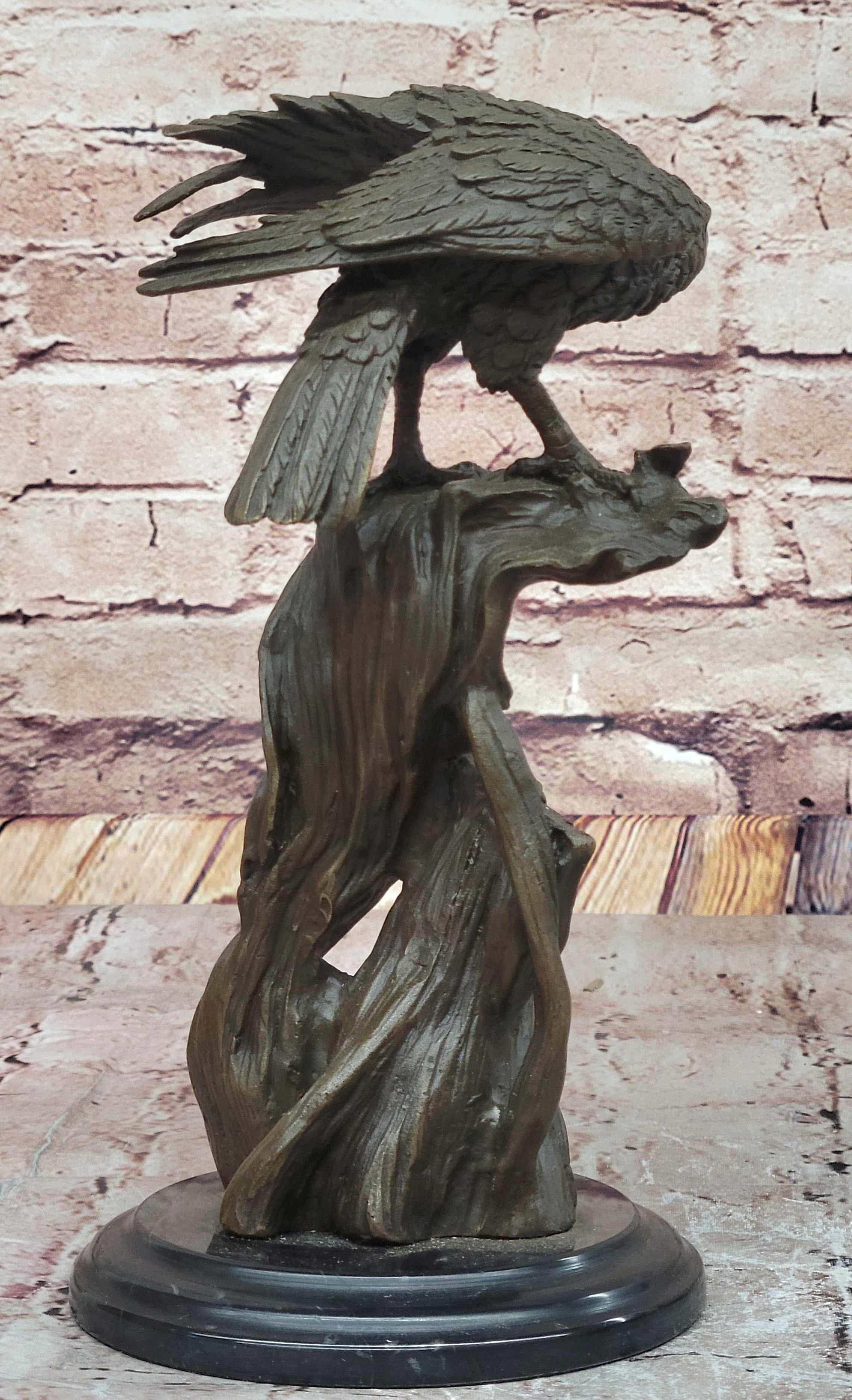 Bronze Hawk Sculpture by Mario Nick – Avian Artwork