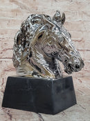 Modern Silver-plated Real Bronze Horse Head Sculpture Bust Hand Made Signed Milo
