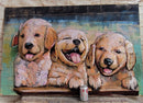 Golden Retriever Puppies 3D Metal Cutout Wall Art