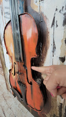 Violin Viola 3D Metal Cutout Wood Canvas Wall Art