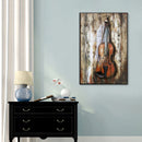 Violin Viola 3D Metal Cutout Wood Canvas Wall Art