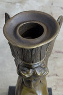 Art Deco Sphinx Bronze Candle Holder Marble Base