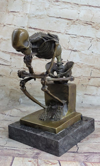 Skeleton Thinker Bronze Sculpture Auguste Rodin 10" x 8"