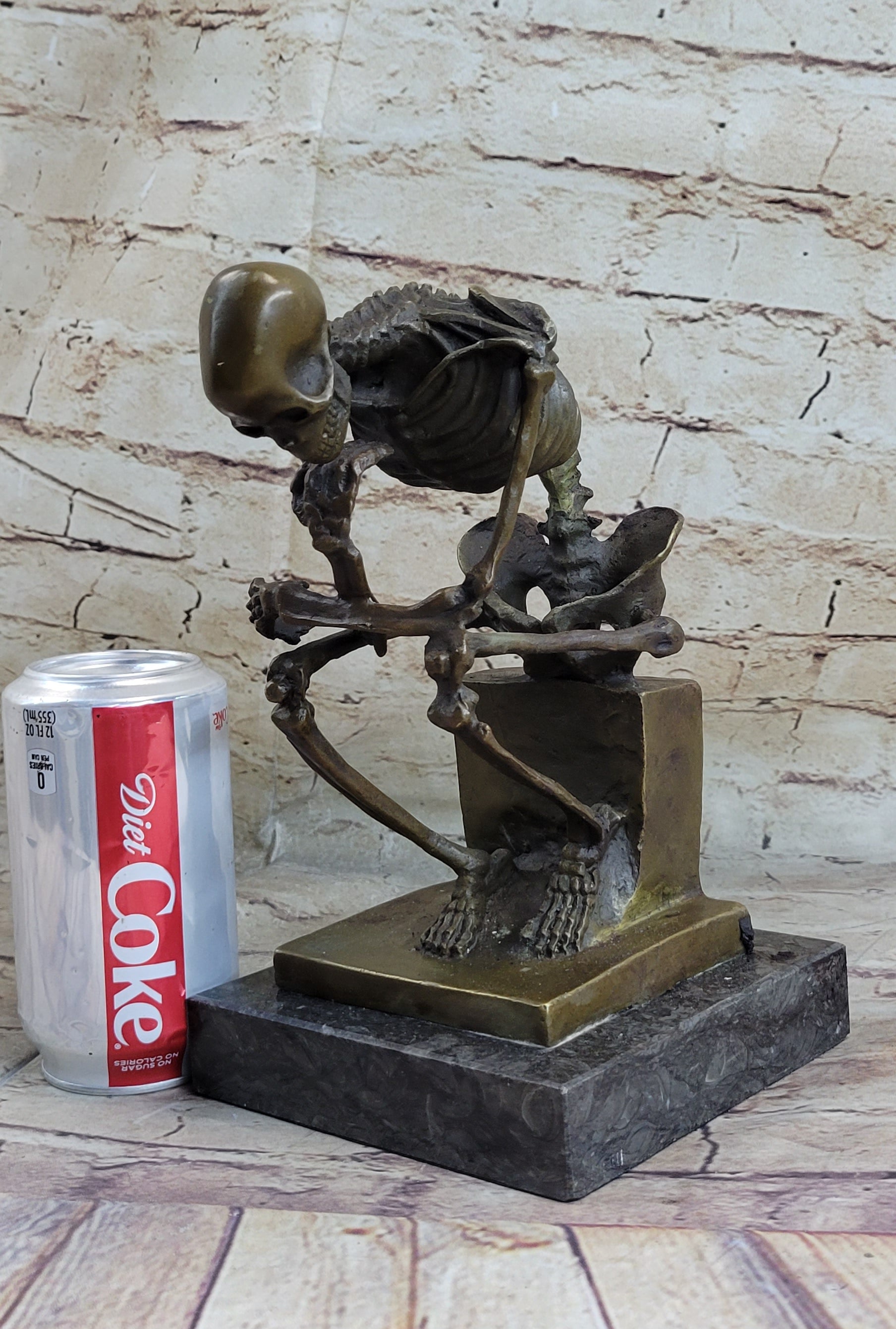 Skeleton Thinker Bronze Sculpture Auguste Rodin 10" x 8"