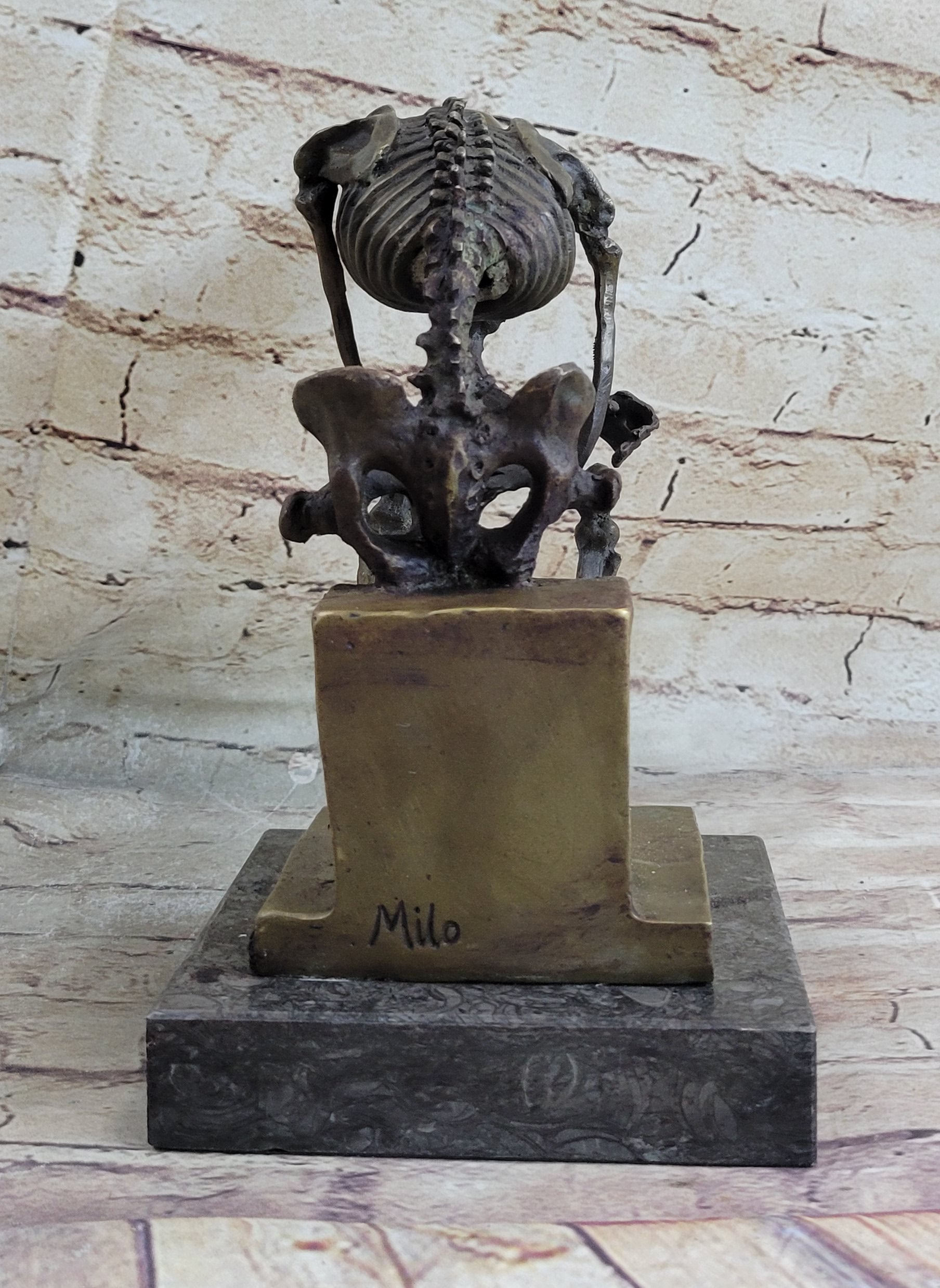 Skeleton Thinker Bronze Sculpture Auguste Rodin 10" x 8"