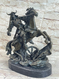 Japanese Samurai Warrior on Horseback Bronze Sculpture Kamiko