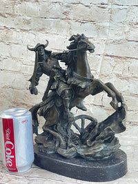 Japanese Samurai Warrior on Horseback Bronze Sculpture Kamiko