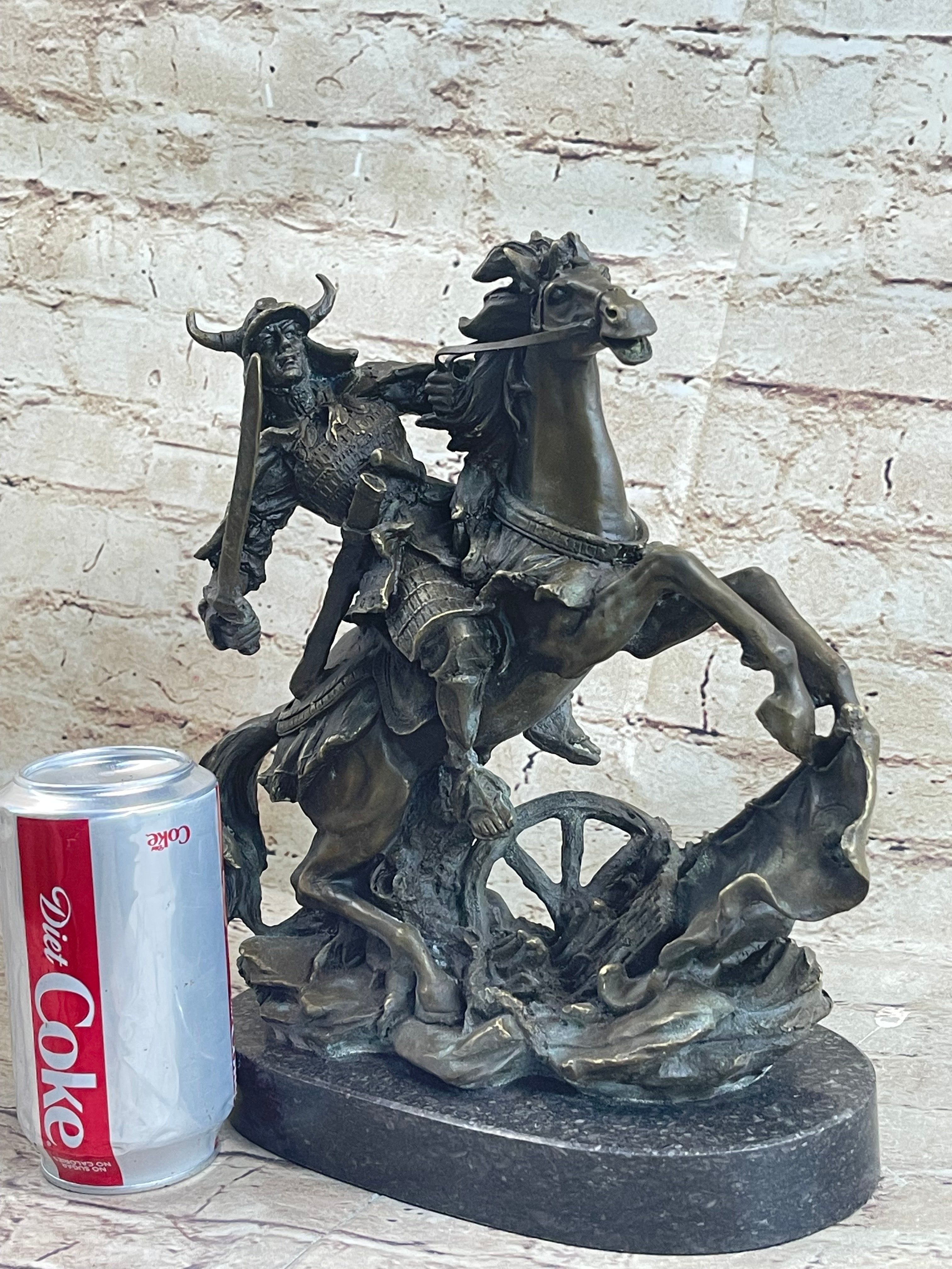 Japanese Samurai Warrior on Horseback Bronze Sculpture Kamiko