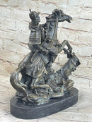 Japanese Samurai Warrior on Horseback Bronze Sculpture Kamiko