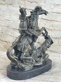 Japanese Samurai Warrior on Horseback Bronze Sculpture Kamiko