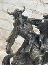 Japanese Samurai Warrior on Horseback Bronze Sculpture Kamiko
