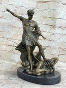 Saint Michael Archangel and the Devil Bronze Sculpture Statue after Guido Reni
