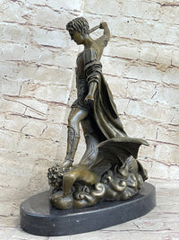 Saint Michael Archangel and the Devil Bronze Sculpture Statue after Guido Reni