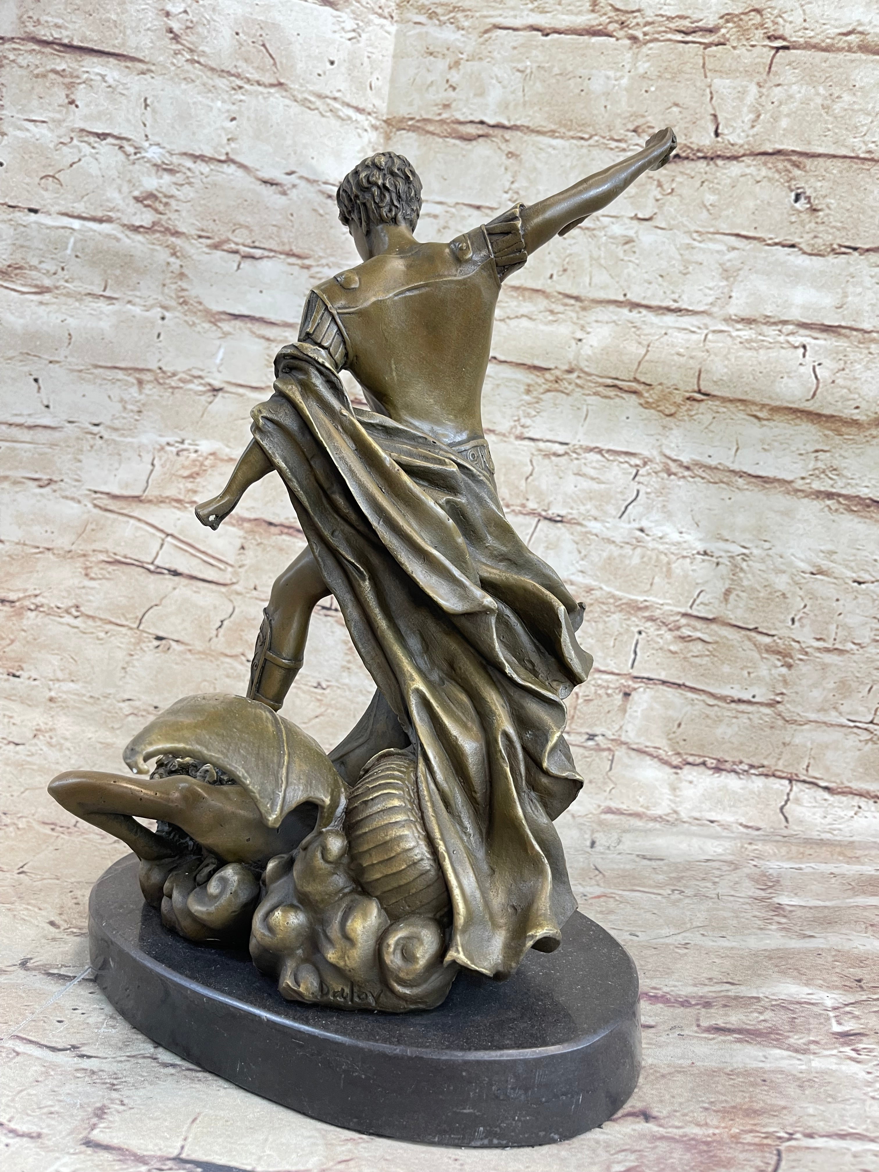 Saint Michael Archangel and the Devil Bronze Sculpture Statue after Guido Reni