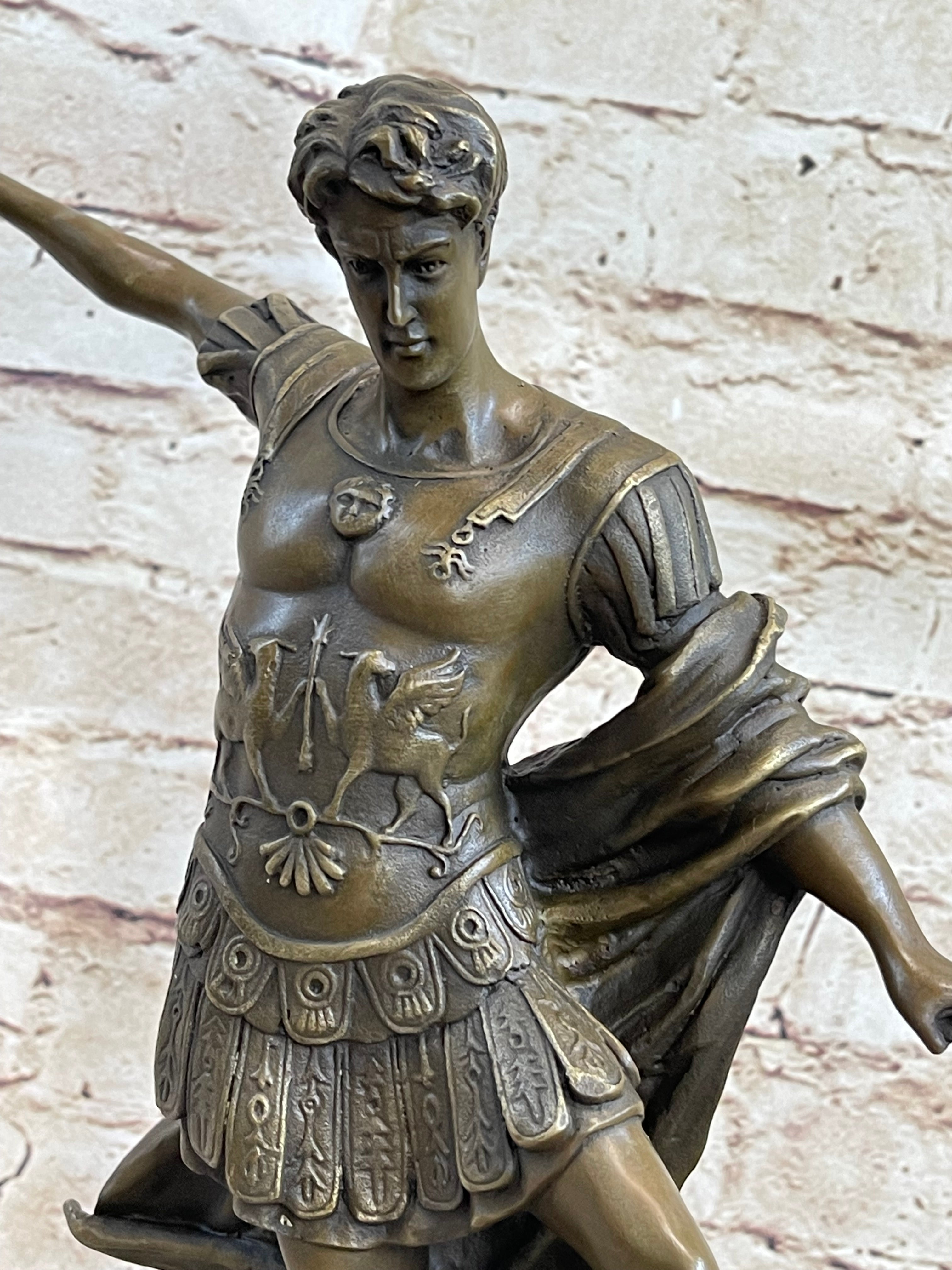 Saint Michael Archangel and the Devil Bronze Sculpture Statue after Guido Reni