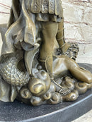 Saint Michael Archangel and the Devil Bronze Sculpture Statue after Guido Reni
