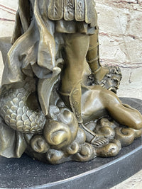 Saint Michael Archangel and the Devil Bronze Sculpture Statue after Guido Reni