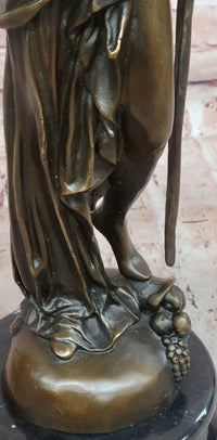 Angel with Sword Bronze Sculpture Signed Art 25" x 8"