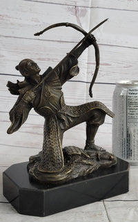Bronze Samurai Archer Warrior Signed Sculpture Kamiko 9" x 6"