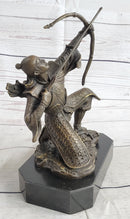 Bronze Samurai Archer Warrior Signed Sculpture Kamiko 9" x 6"