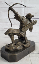 Bronze Samurai Archer Warrior Signed Sculpture Kamiko 9" x 6"