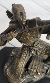 Bronze Samurai Archer Warrior Signed Sculpture Kamiko 9" x 6"