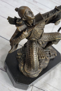 Bronze Samurai Archer Warrior Signed Sculpture Kamiko 9" x 6"