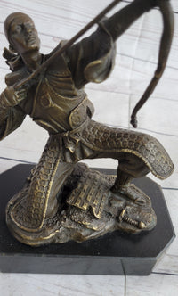 Bronze Samurai Archer Warrior Signed Sculpture Kamiko 9" x 6"