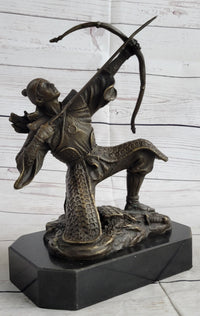 Bronze Samurai Archer Warrior Signed Sculpture Kamiko 9" x 6"