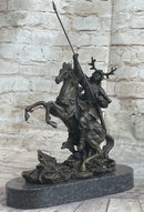 Japanese Samurai Warrior on Horseback Bronze Sculpture