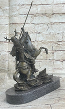Japanese Samurai Warrior on Horseback Bronze Sculpture