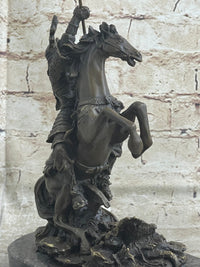 Japanese Samurai Warrior on Horseback Bronze Sculpture