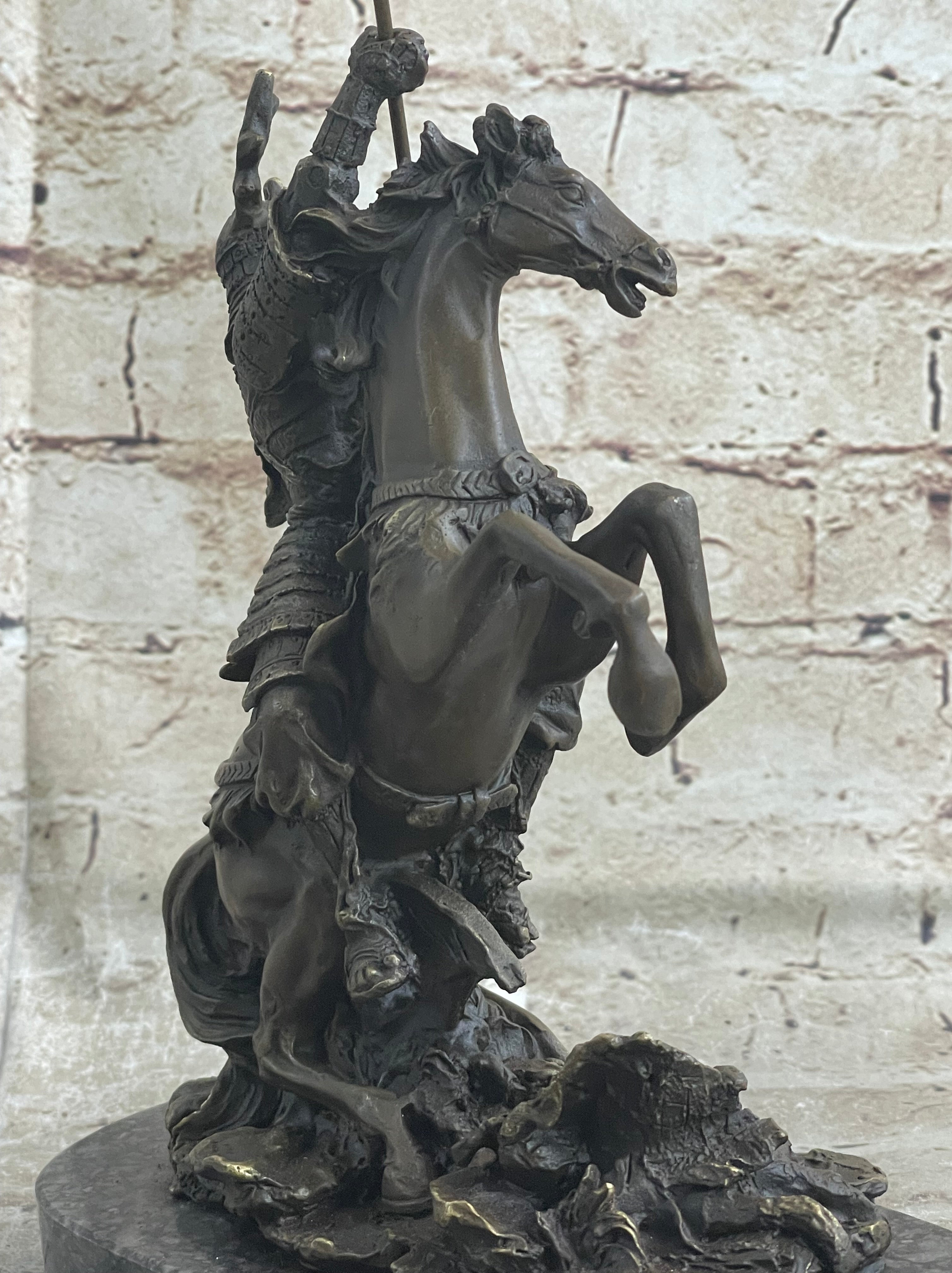 Japanese Samurai Warrior on Horseback Bronze Sculpture
