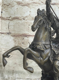 Japanese Samurai Warrior on Horseback Bronze Sculpture