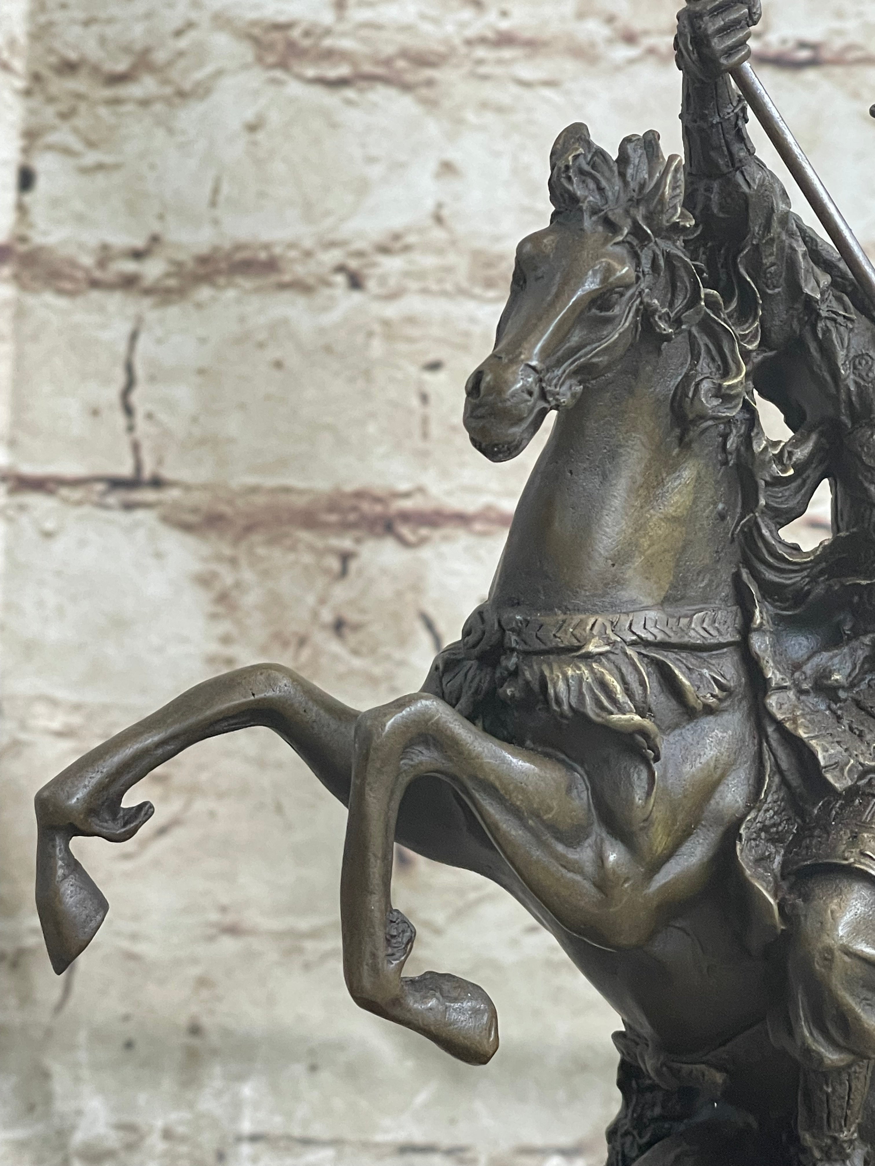Japanese Samurai Warrior on Horseback Bronze Sculpture