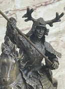 Japanese Samurai Warrior on Horseback Bronze Sculpture