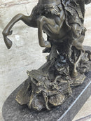 Japanese Samurai Warrior on Horseback Bronze Sculpture