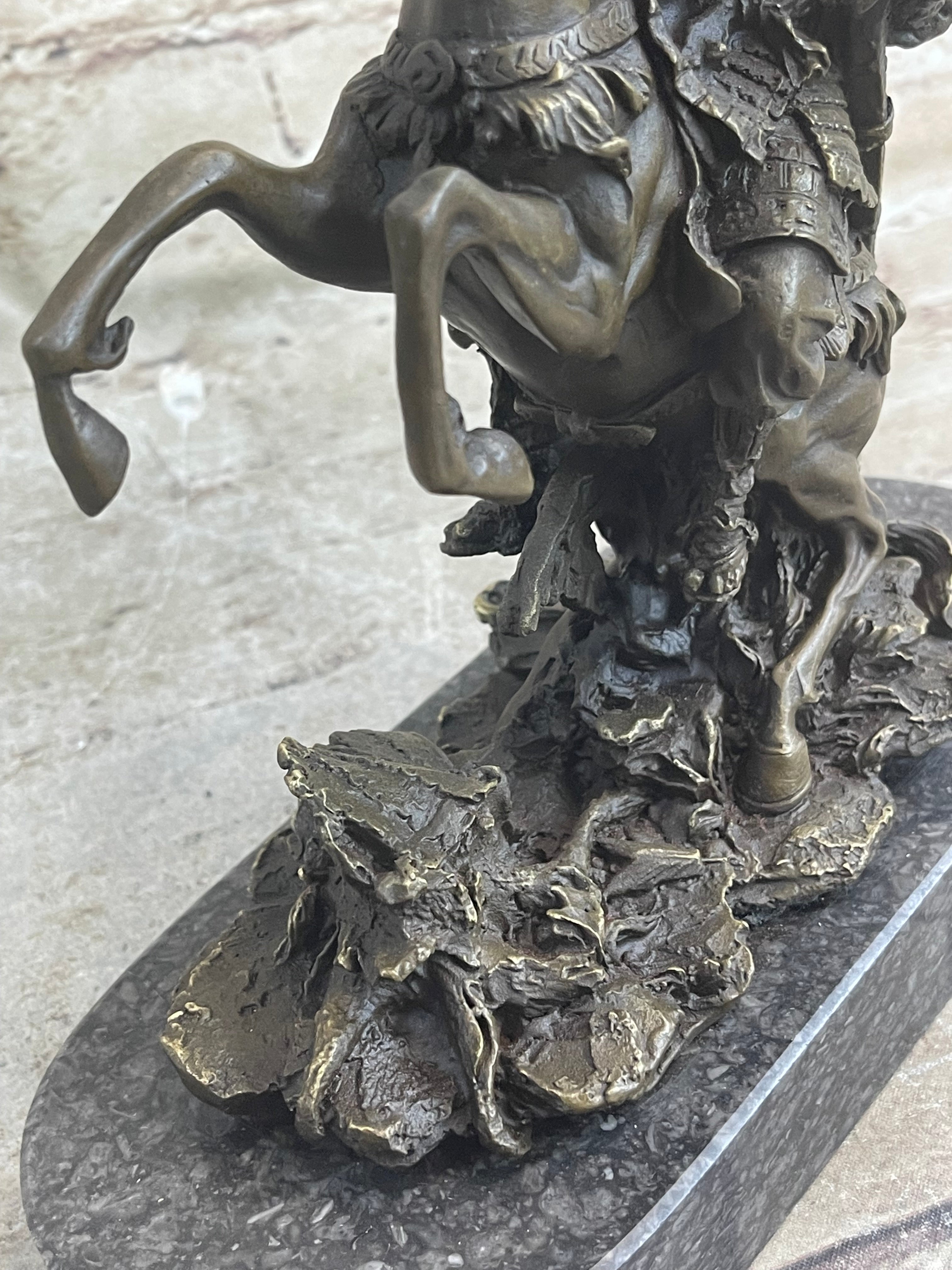 Japanese Samurai Warrior on Horseback Bronze Sculpture