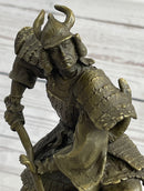 Japanese Samurai Warrior Bronze Sculpture Signed 9" x 5"