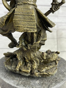 Japanese Samurai Warrior Bronze Sculpture Signed 9" x 5"