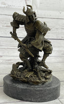 Japanese Samurai Warrior Bronze Sculpture Signed 9" x 5"