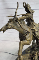 Samurai Warrior on Horse Bronze Sculpture Hot Cast Marble Base