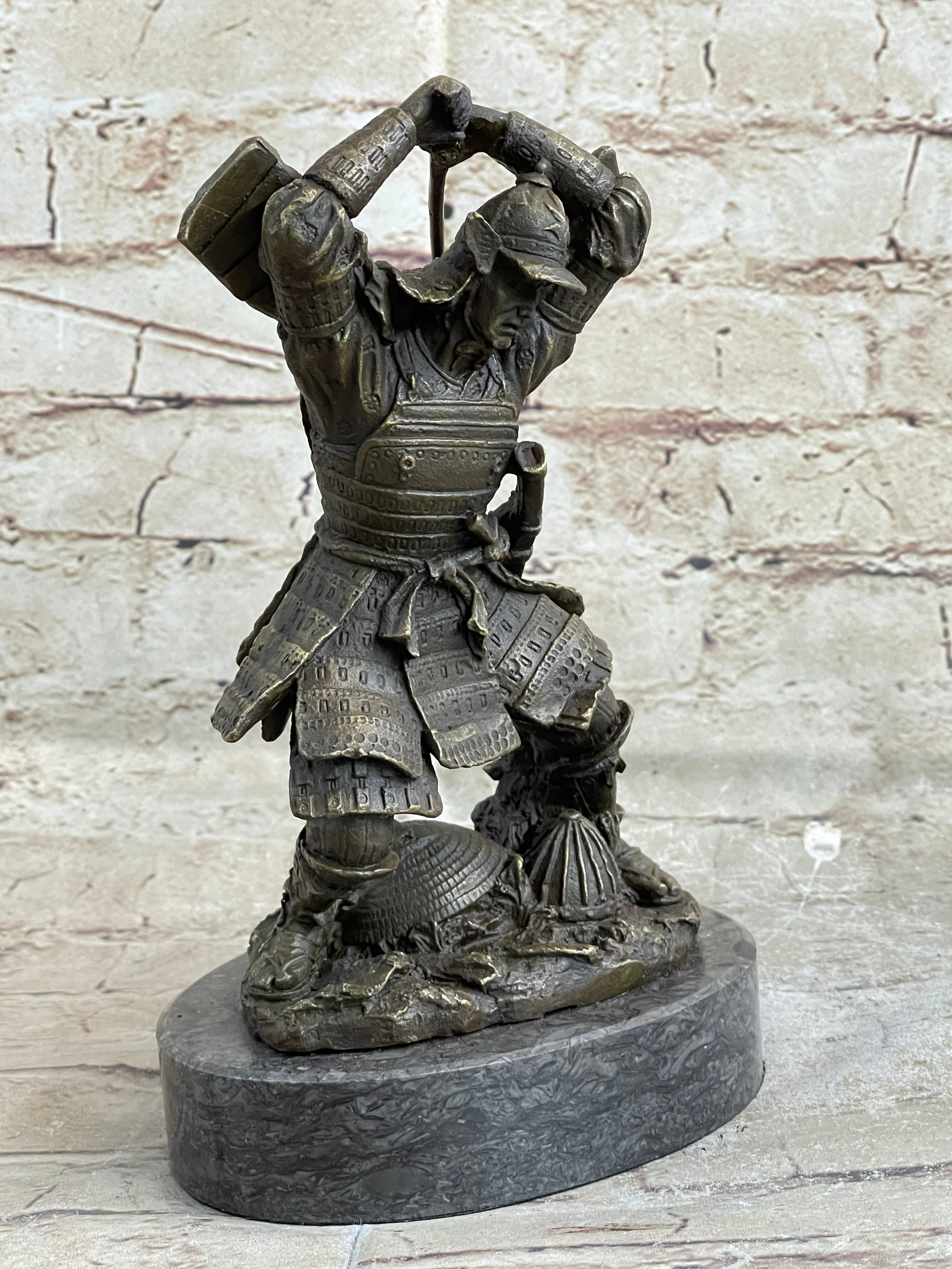 Japanese Samurai Warrior Katana Bronze Sculpture Kamiko 10" x 6"