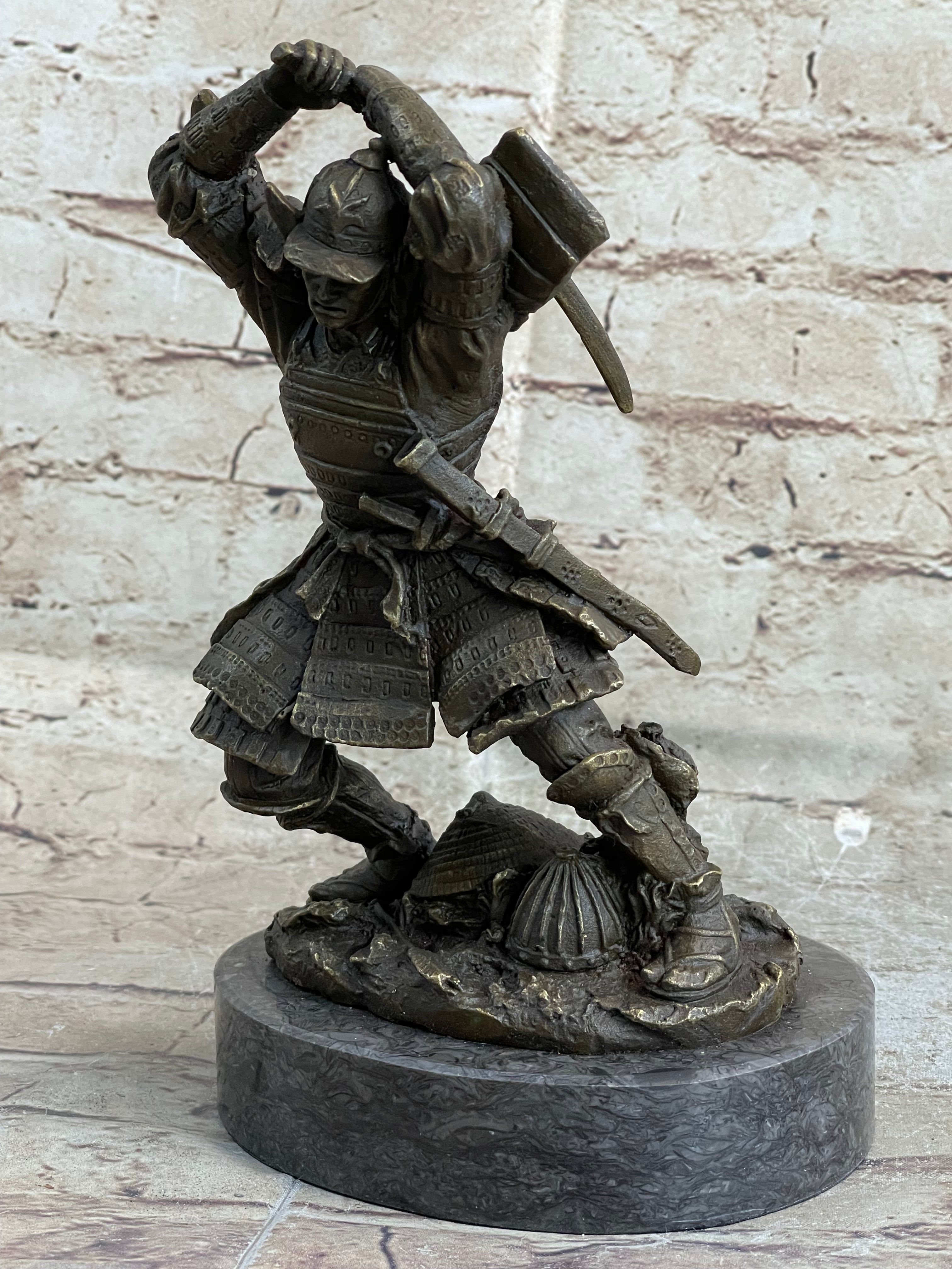 Japanese Samurai Warrior Katana Bronze Sculpture Kamiko 10" x 6"
