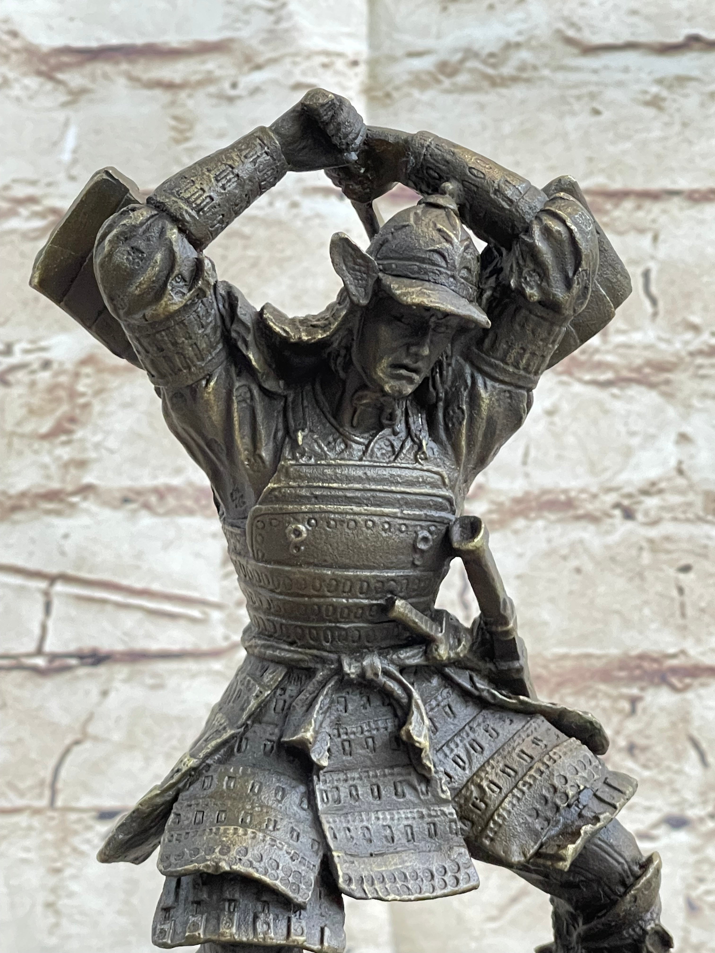 Japanese Samurai Warrior Katana Bronze Sculpture Kamiko 10" x 6"
