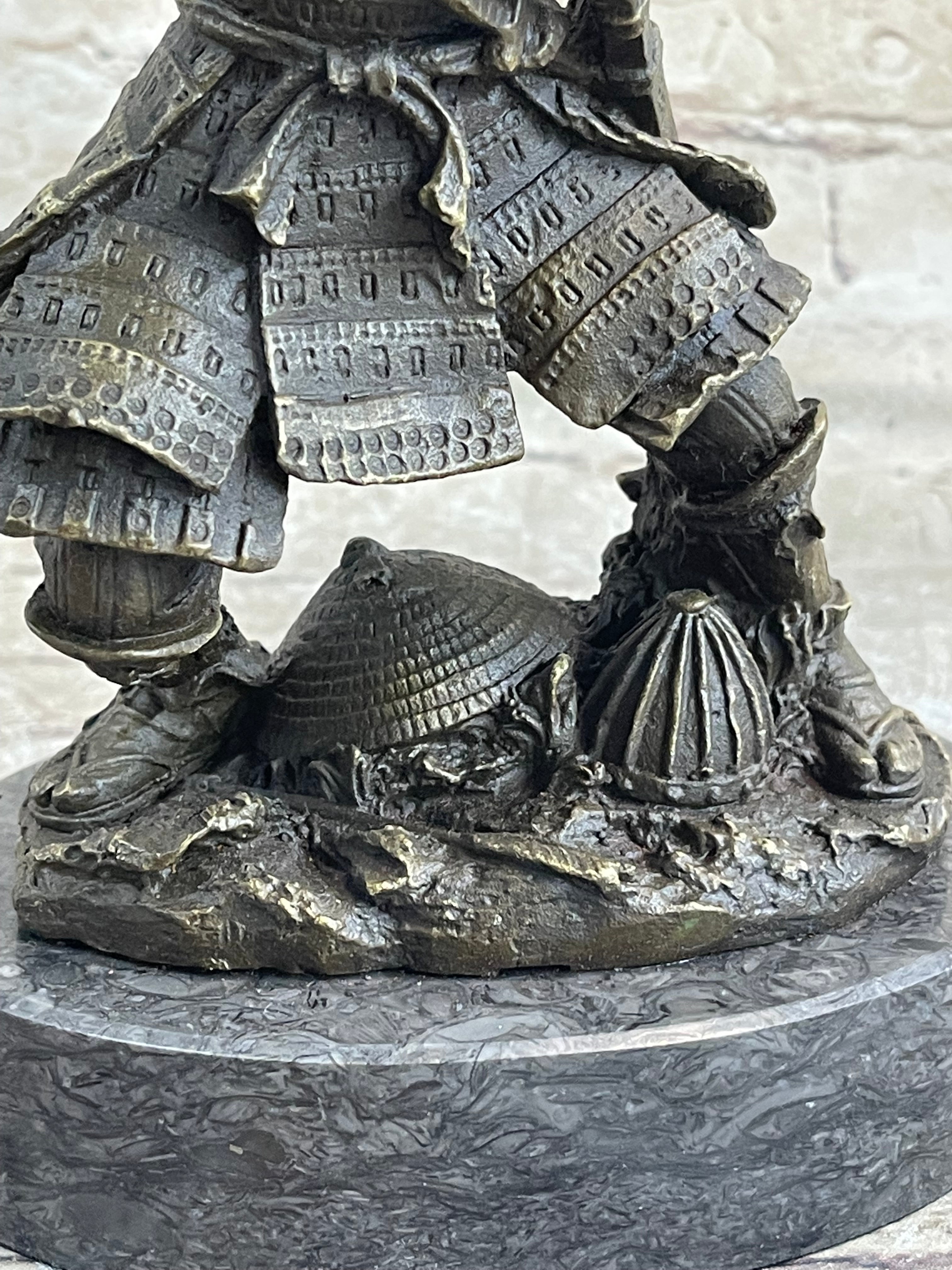 Japanese Samurai Warrior Katana Bronze Sculpture Kamiko 10" x 6"