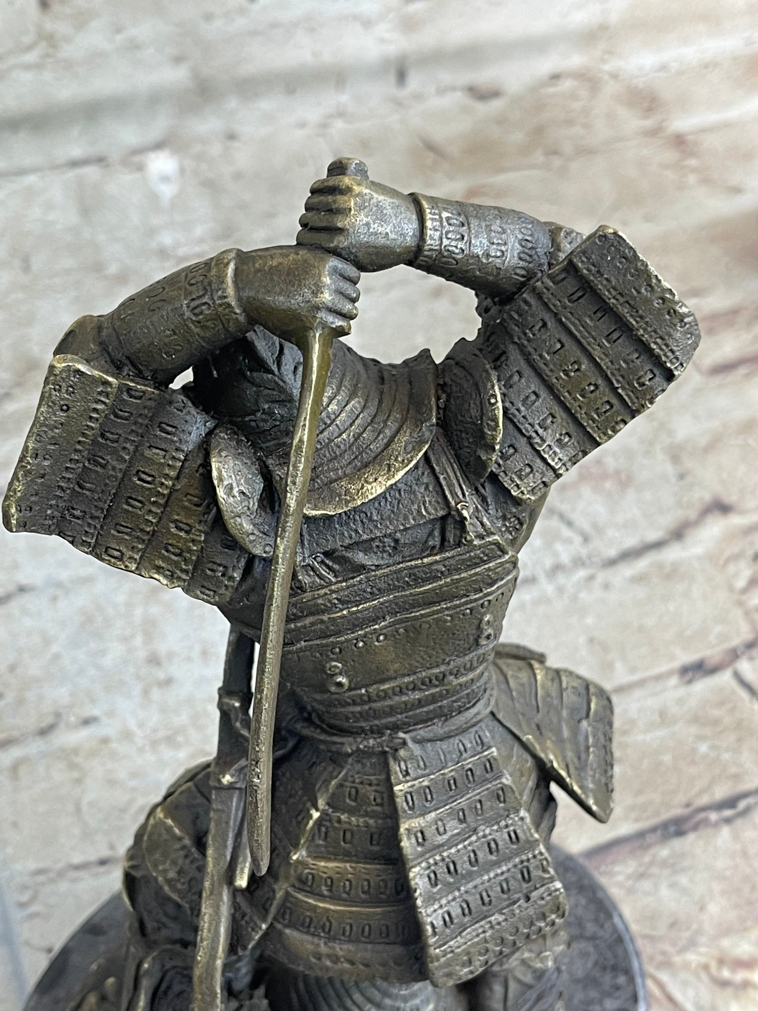 Japanese Samurai Warrior Katana Bronze Sculpture Kamiko 10" x 6"