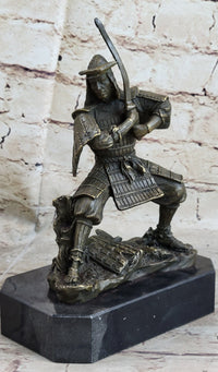 Japanese Samurai Warrior w/ Katana Bronze 9" x 7" Kamiko