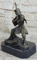 Japanese Samurai Warrior w/ Katana Bronze 9" x 7" Kamiko