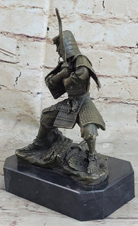 Japanese Samurai Warrior w/ Katana Bronze 9" x 7" Kamiko